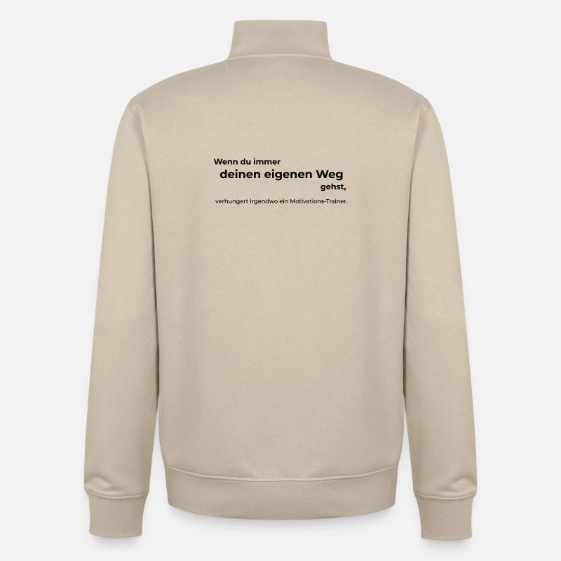 Motivationstrainer - Unisex Organic Zip Sweatshirt von Stanley/Stella - Cremebeige