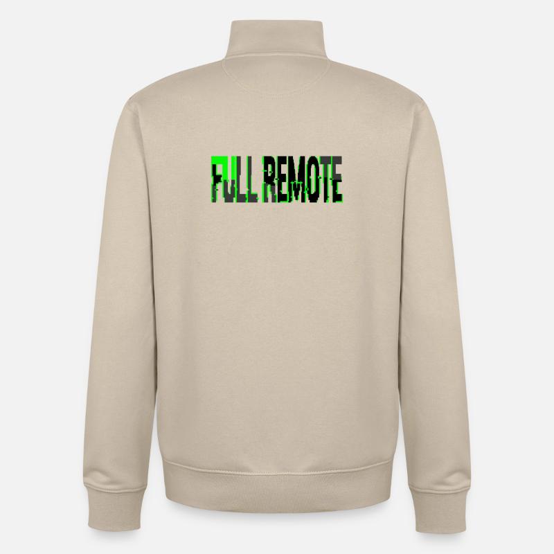 Télétravail Total Style Glitch Informatique - Sweat zippé unisexe en coton bio Stanley/Stella - beige crème