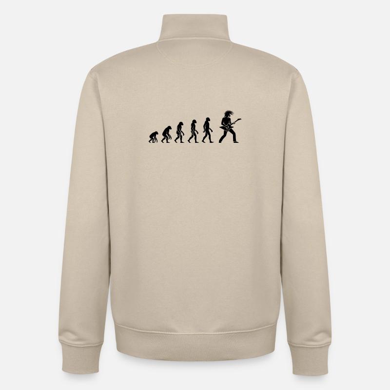 Evolution Rock 'n' Roll Guitarist Design - Unisex Organic Zip Sweatshirt by Stanley/Stella - desert dust