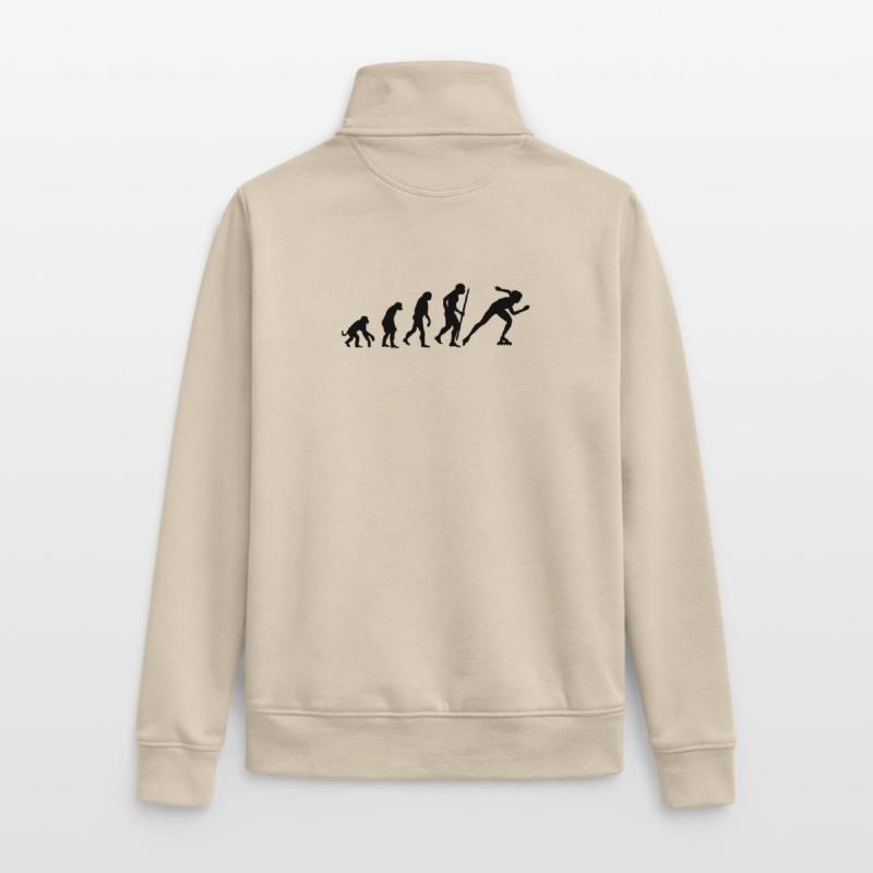 Evolution of inline speedskating Unisex Organic Zip Sweatshirt by Stanley/Stella