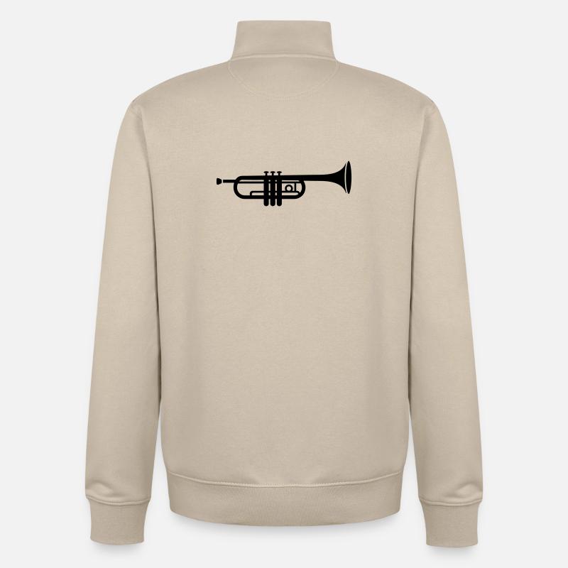 Une trompette - Sweat zippé unisexe en coton bio Stanley/Stella - beige crème