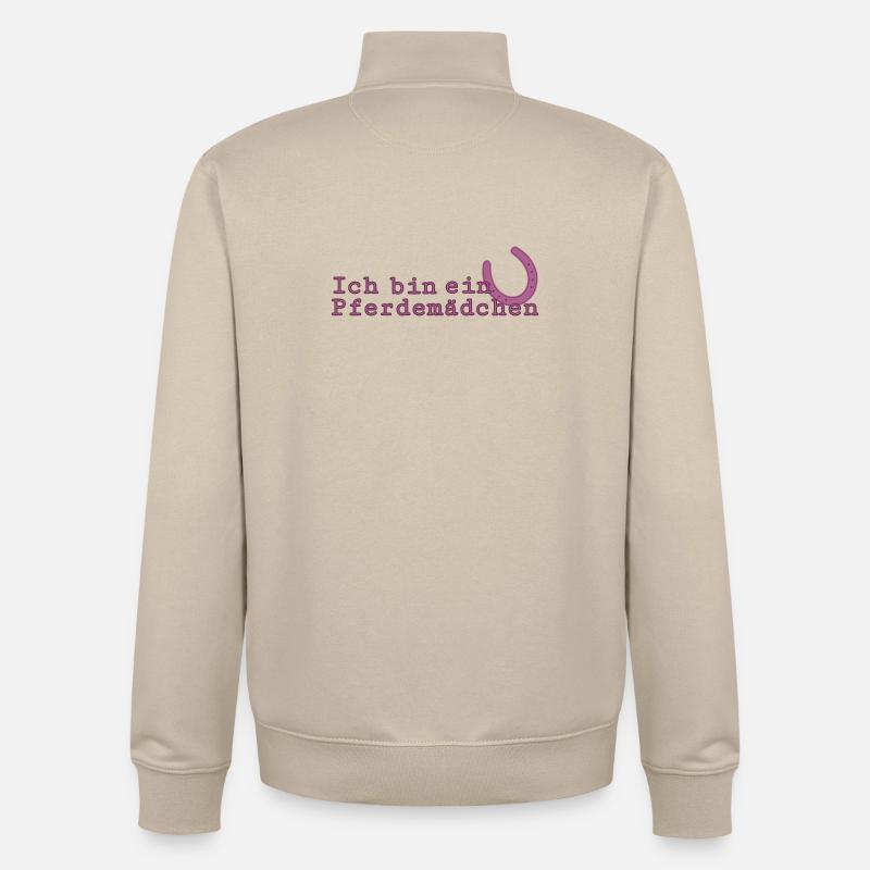 Ich bin ein Pferdemädchen - Unisex Organic Zip Sweatshirt von Stanley/Stella - Cremebeige