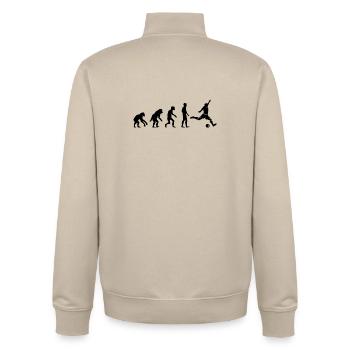 Fußball Evolution Affe lustige Designs Fan Verein - Unisex Organic Zip Sweatshirt von Stanley/Stella - Cremebeige - Hinten - AI Model Male 185 dark (185cm)