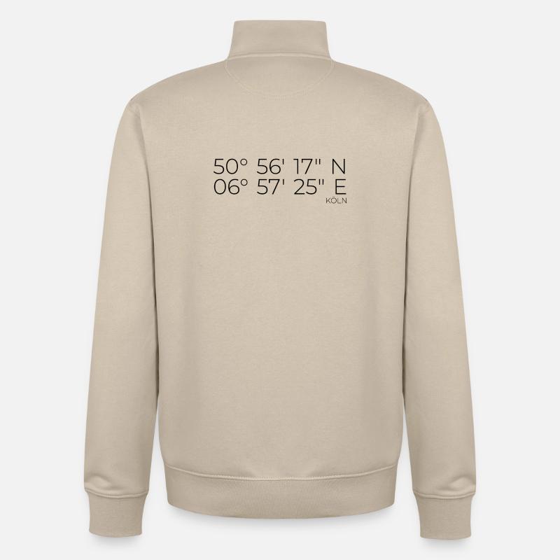coordinates Cologne - Unisex Organic Zip Sweatshirt by Stanley/Stella - desert dust