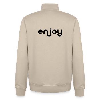 Jouir - Sweat zippé unisexe en coton bio Stanley/Stella - beige crème - Dos - AI Model Male 185 dark (185cm)