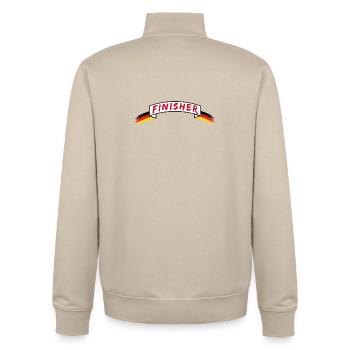 FINISHER RUN Banderole Germany Marathon - Sweat zippé unisexe en coton bio Stanley/Stella - beige crème - Dos - AI Model Male 185 dark (185cm)