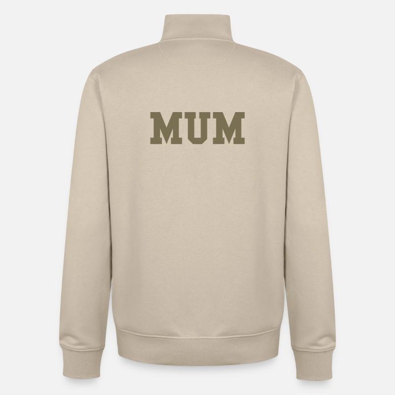 MUM – Déclaration de style universitaire - Sweat zippé unisexe en coton bio Stanley/Stella - beige crème