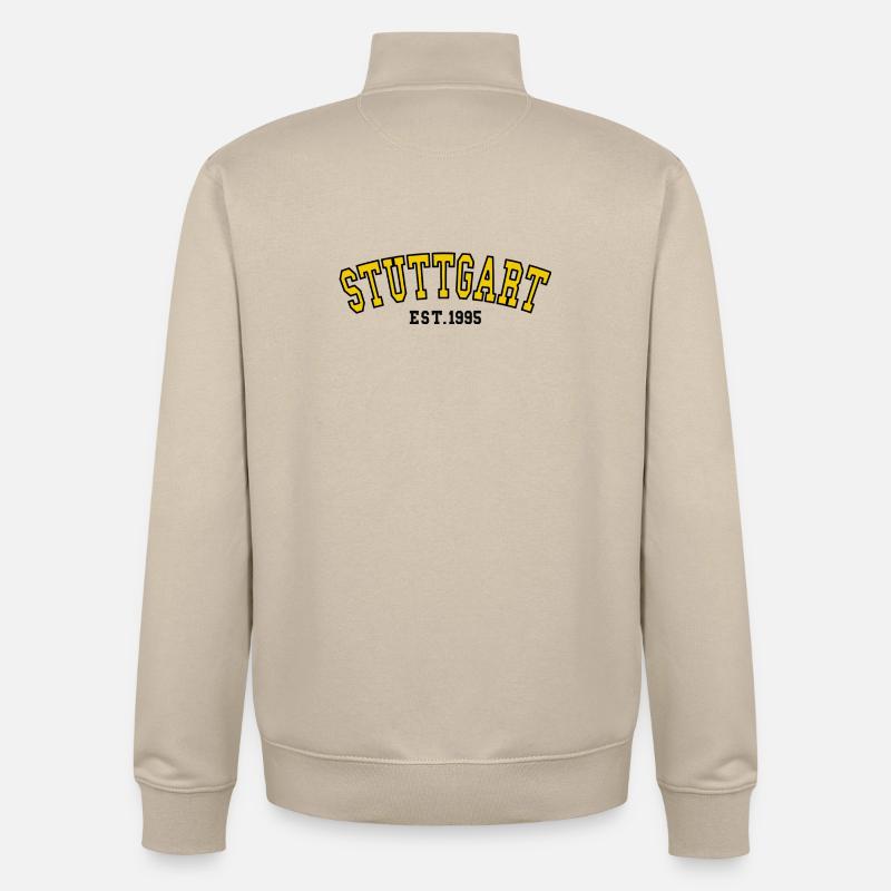 Stuttgart Est. 1995 - Sweat zippé unisexe en coton bio Stanley/Stella - beige crème