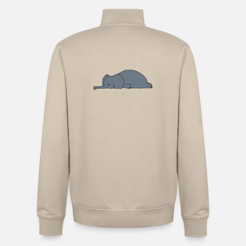 Fauler Elefant Schlaft Lustiger Sarkasmus Tierdesign - Unisex Organic Zip Sweatshirt von Stanley/Stella - Cremebeige