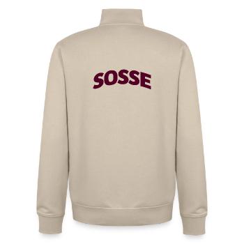 Sosse pour toujours - Sweat zippé unisexe en coton bio Stanley/Stella - beige crème - Dos - AI Model Male 185 dark (185cm)