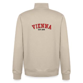 Vienna Est. 1976 - Unisex Organic Zip Sweatshirt by Stanley/Stella - desert dust - Back - AI Model Male 185 dark (185cm)
