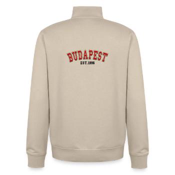 Budapest, gegründet 1996 - Unisex Organic Zip Sweatshirt von Stanley/Stella - Cremebeige - Hinten - AI Model Male 185 dark (185cm)