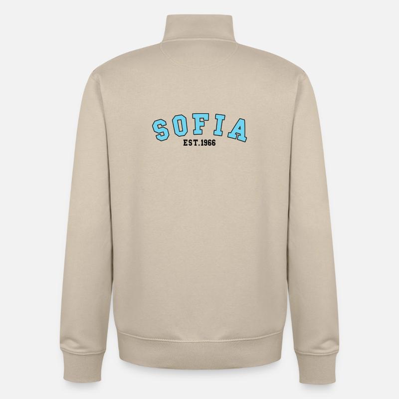 Sofia Est. 1966 - Unisex Organic Zip Sweatshirt by Stanley/Stella - desert dust