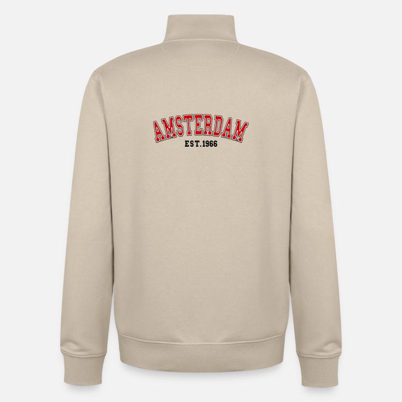 Amsterdam Est. 1966 - Unisex Organic Zip Sweatshirt by Stanley/Stella - desert dust
