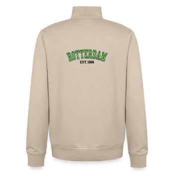 Rotterdam Est. 1966 - Unisex Organic Zip Sweatshirt by Stanley/Stella - desert dust - Back - AI Model Male 185 dark (185cm)