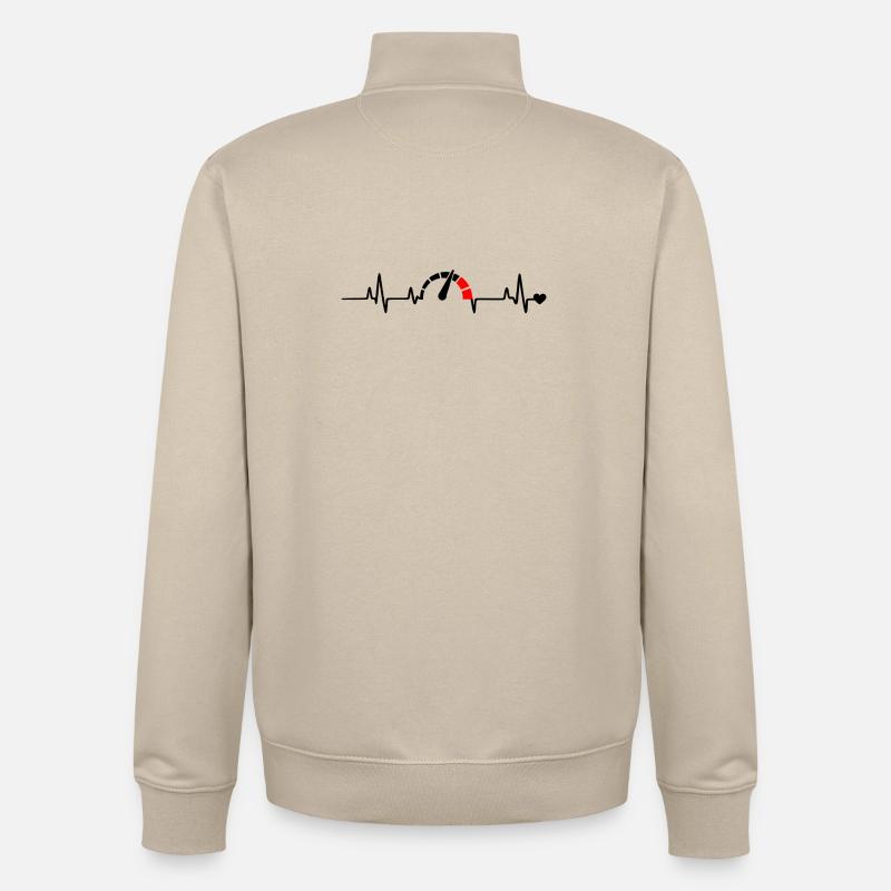 Red Segment Bow Logo Pattern - Unisex Organic Zip Sweatshirt by Stanley/Stella - desert dust