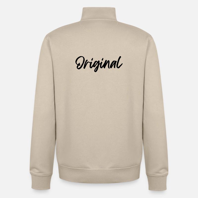 Langue source - Sweat zippé unisexe en coton bio Stanley/Stella - beige crème