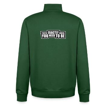 You're Exactly Where You Need To Be Inspiring - Unisex Organic Zip Sweatshirt by Stanley/Stella - bottle green - Back - AI Model Male 185 dark (185cm)