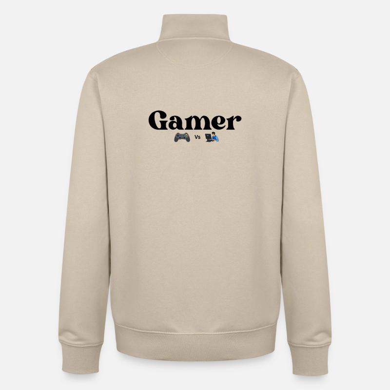 Controller VS PC - Unisex Organic Zip Sweatshirt by Stanley/Stella - desert dust