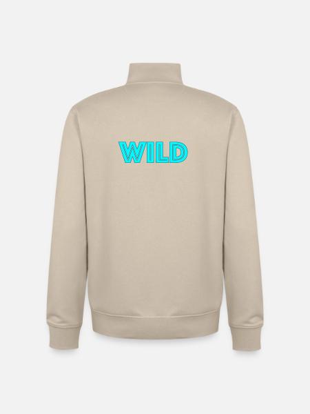 Lettrage néon sauvage - Sweat zippé unisexe en coton bio Stanley/Stella - beige crème
