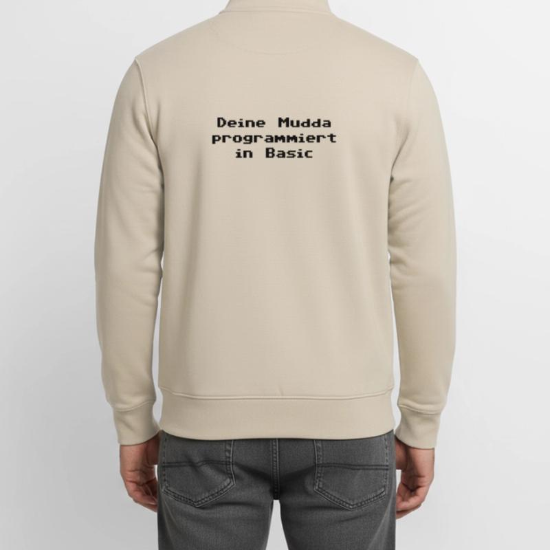 Deine Mudda programmiert in Basic Unisex Organic Zip Sweatshirt von Stanley/Stella