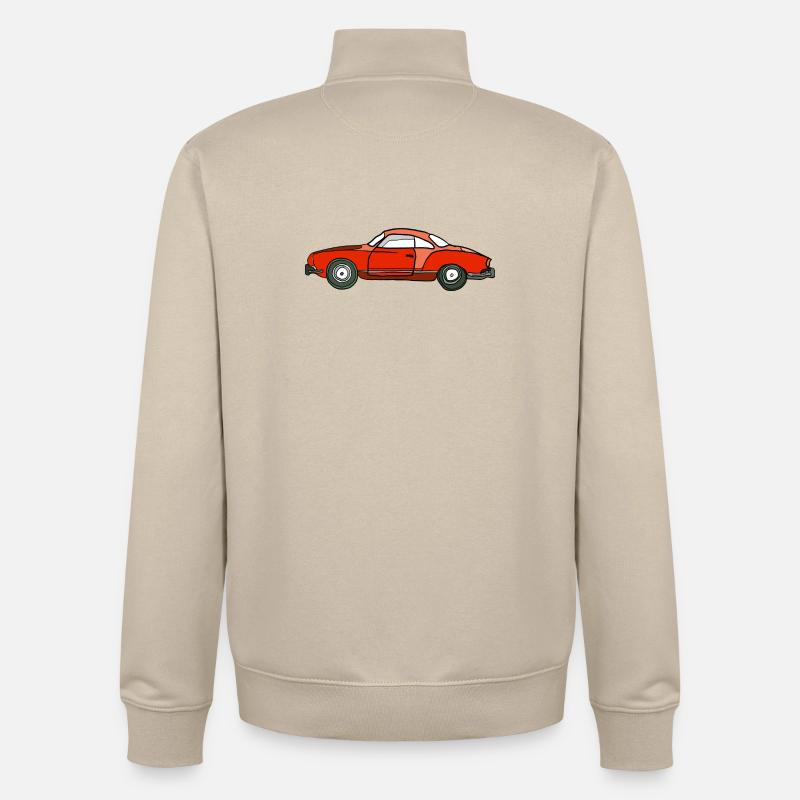 Roter Oldtimer Seitenansicht - Unisex Organic Zip Sweatshirt von Stanley/Stella - Cremebeige