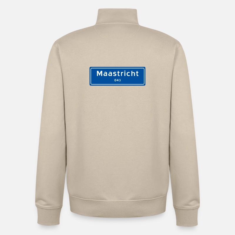 Maastricht 043 Ortsschild - Unisex Organic Zip Sweatshirt von Stanley/Stella - Cremebeige