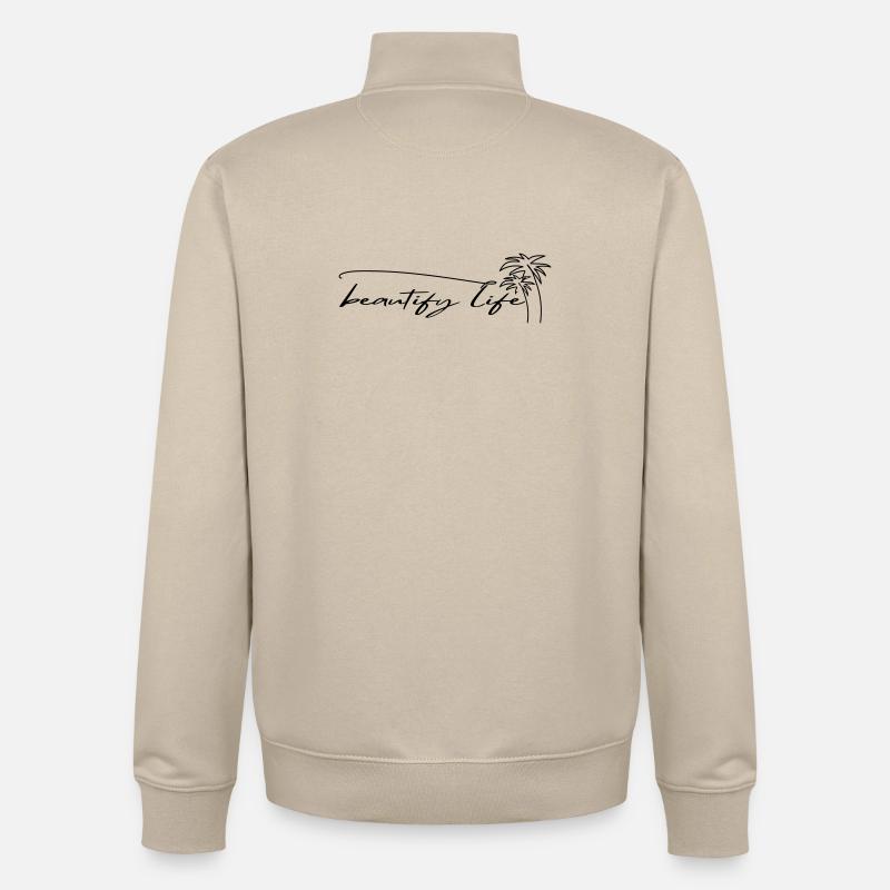 BEAUTIFY LIFE - Sweat zippé unisexe en coton bio Stanley/Stella - beige crème