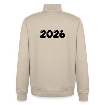 2026 - Sweat zippé unisexe en coton bio Stanley/Stella - beige crème - Dos - AI Model Male 185 dark (185cm)