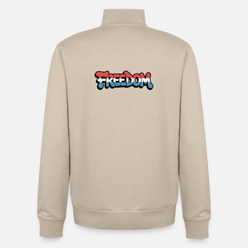 Freedom Typografie Statement Design - Unisex Organic Zip Sweatshirt von Stanley/Stella - Cremebeige