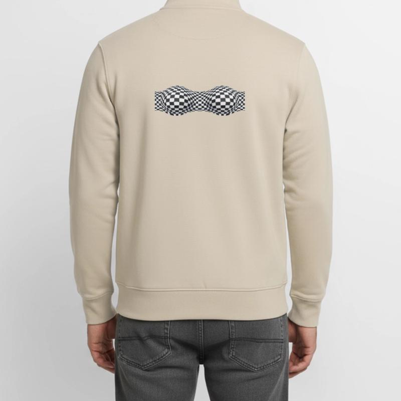 Folded Checkered Patterns Unisex Organic Zip Sweatshirt by Stanley/Stella