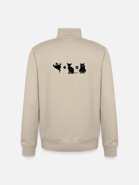 Funny Halloween Dog Ghost - Unisex Organic Zip Sweatshirt von Stanley/Stella - Cremebeige