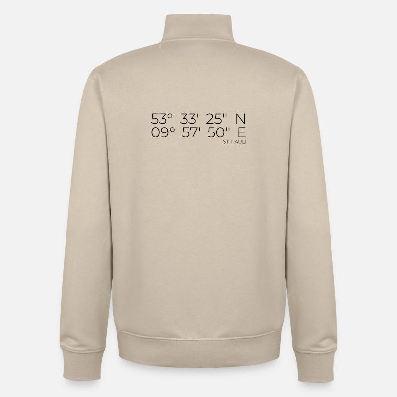 Coordonnées St. Pauli Hambourg - Sweat zippé unisexe en coton bio Stanley/Stella - beige crème