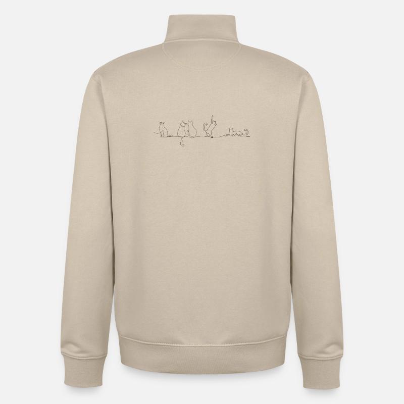 Chat chat chat - Sweat zippé unisexe en coton bio Stanley/Stella - beige crème