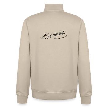 Mustafa Kemal Ataturk imzasi - Unisex Organic Zip Sweatshirt von Stanley/Stella - Cremebeige - Hinten - AI Model Male 185 dark (185cm)