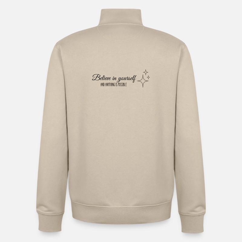 Glaube an dich - Unisex Organic Zip Sweatshirt von Stanley/Stella - Cremebeige