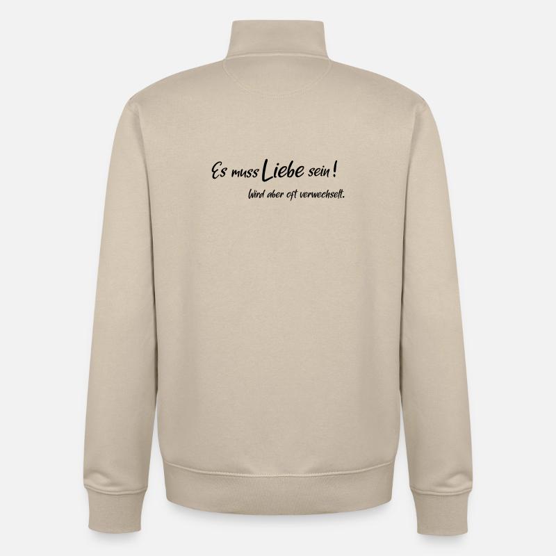 Es muss liebe sein - Unisex Organic Zip Sweatshirt von Stanley/Stella - Cremebeige