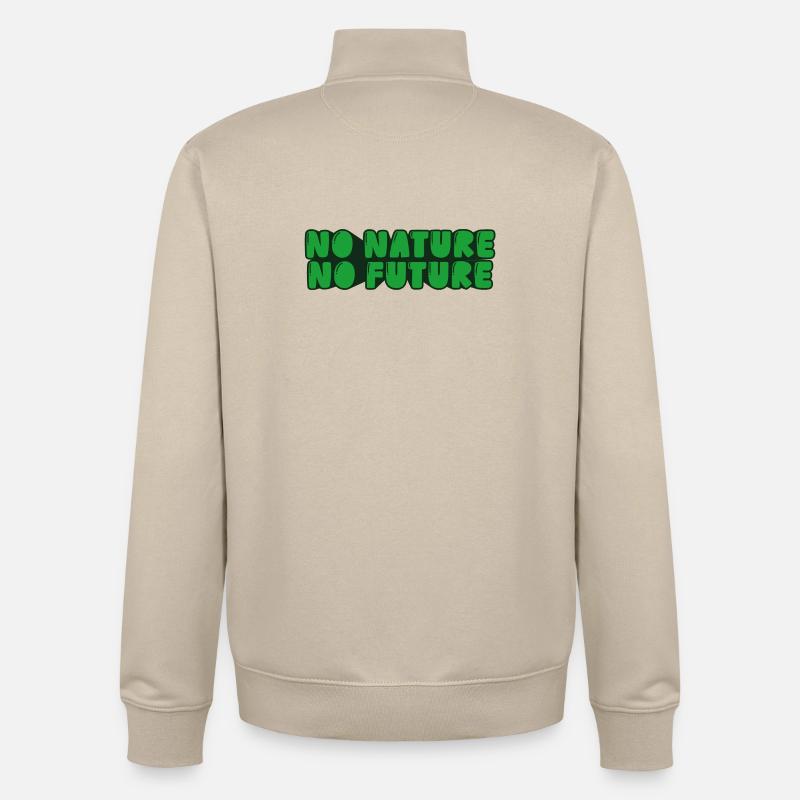 Pas de nature, pas d’avenir - Sweat zippé unisexe en coton bio Stanley/Stella - beige crème