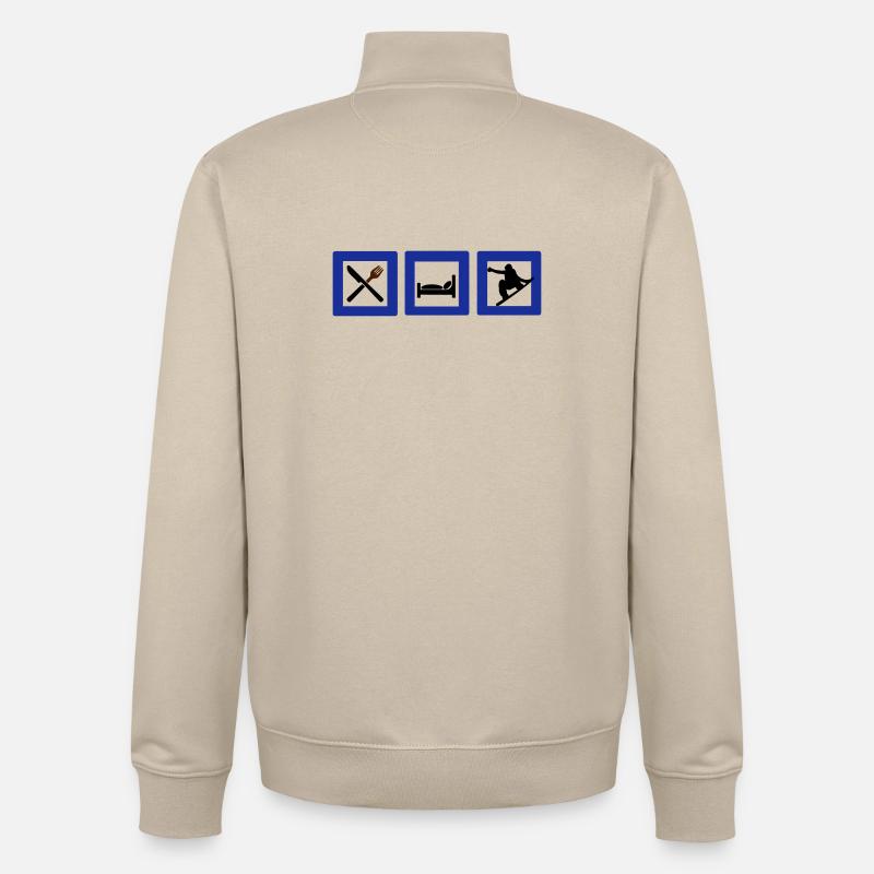 snowboard - Sweat zippé unisexe en coton bio Stanley/Stella - beige crème