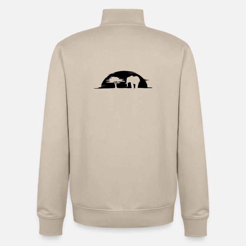 elephant - Unisex Organic Zip Sweatshirt by Stanley/Stella - desert dust