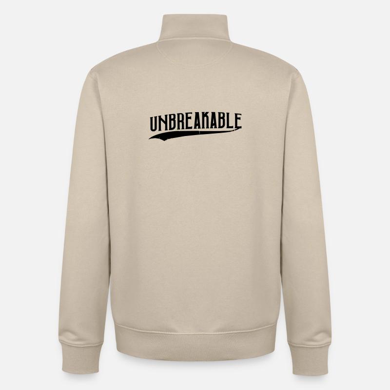 unbreakable inexorable strong training populaire - Sweat zippé unisexe en coton bio Stanley/Stella - beige crème