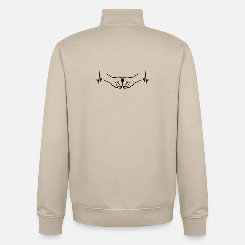 Fist Pump Puls - Unisex Organic Zip Sweatshirt von Stanley/Stella - Cremebeige