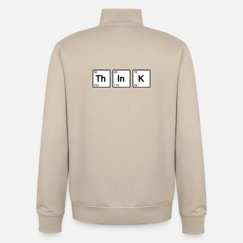 Think (white) - Unisex Organic Zip Sweatshirt by Stanley/Stella - desert dust