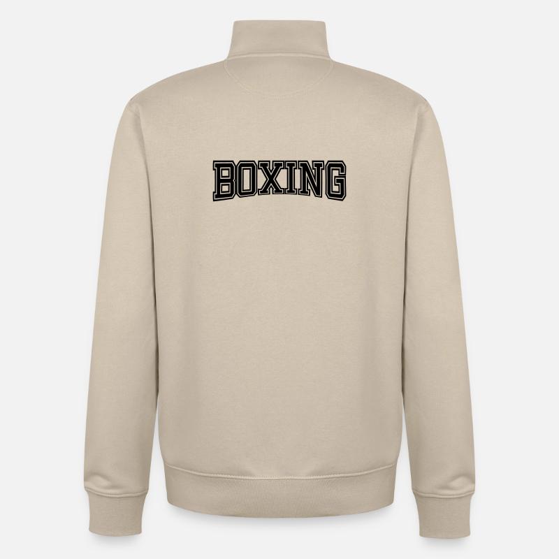 BOXING Design Old School - Unisex Organic Zip Sweatshirt by Stanley/Stella - desert dust
