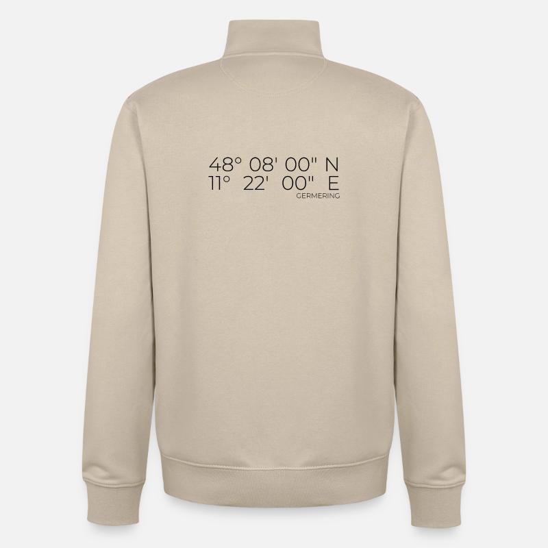 Coordinates Germering, Bavaria - Unisex Organic Zip Sweatshirt by Stanley/Stella - desert dust