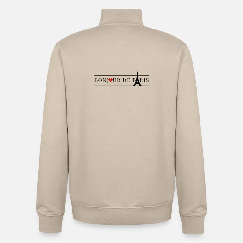 Paris Frankreich Eiffelturm - Unisex Organic Zip Sweatshirt von Stanley/Stella - Cremebeige