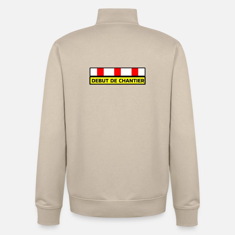 Beginn der Arbeiten - Unisex Organic Zip Sweatshirt von Stanley/Stella - Cremebeige