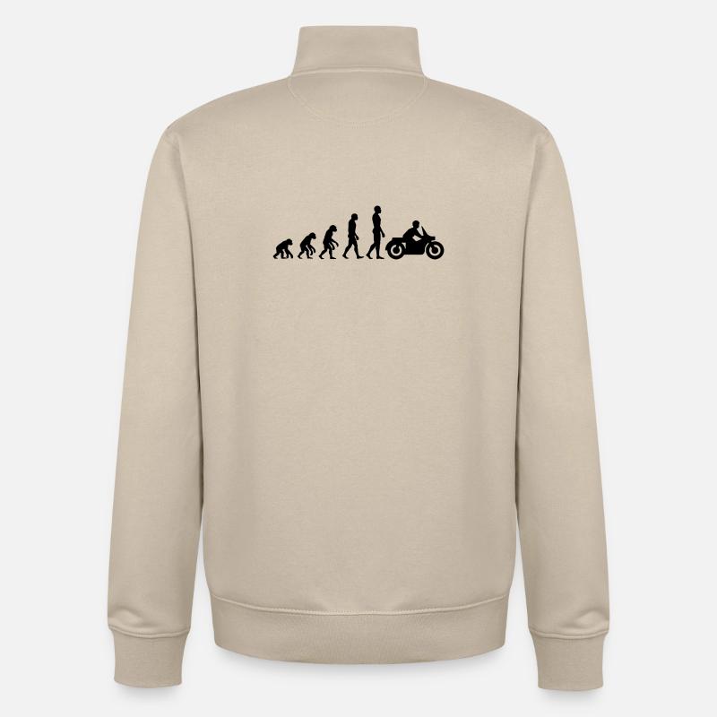 EVOLUTION: VOM AFFEN ZUM MOTORRADFAHRER! - Unisex Organic Zip Sweatshirt von Stanley/Stella - Cremebeige