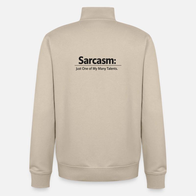 Sarcasme / Sarkasmus - Sweat zippé unisexe en coton bio Stanley/Stella - beige crème