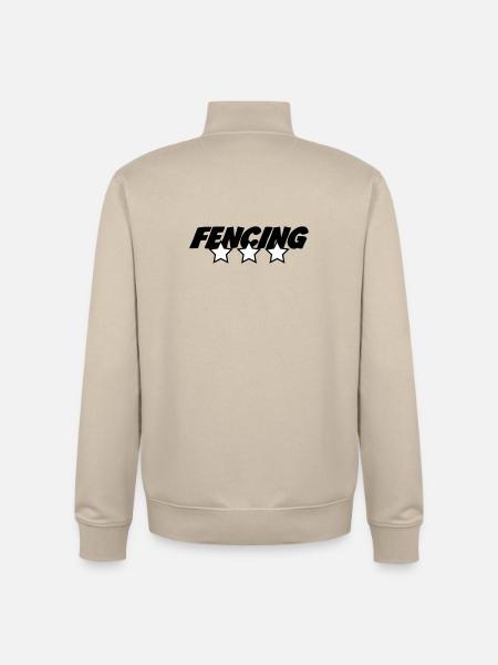Three-star fencing: the best foil fencer - Unisex Organic Zip Sweatshirt by Stanley/Stella - desert dust
